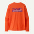Patagonia M LS Cap Cool Boardshort Logo Tee ORANGE PEEL X-DYE