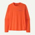 Patagonia M LS Cap Cool Boardshort Logo Tee ORANGE PEEL X-DYE