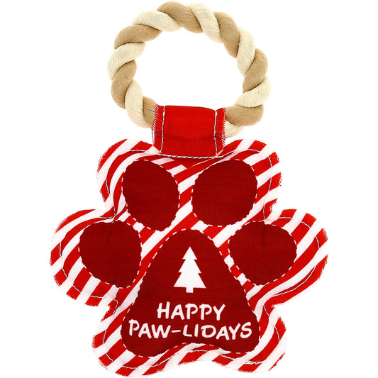 Pavilion Happy Pawlidays Canvas  Dog Toy