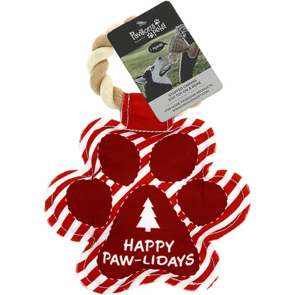 Pavilion Happy Pawlidays Canvas  Dog Toy