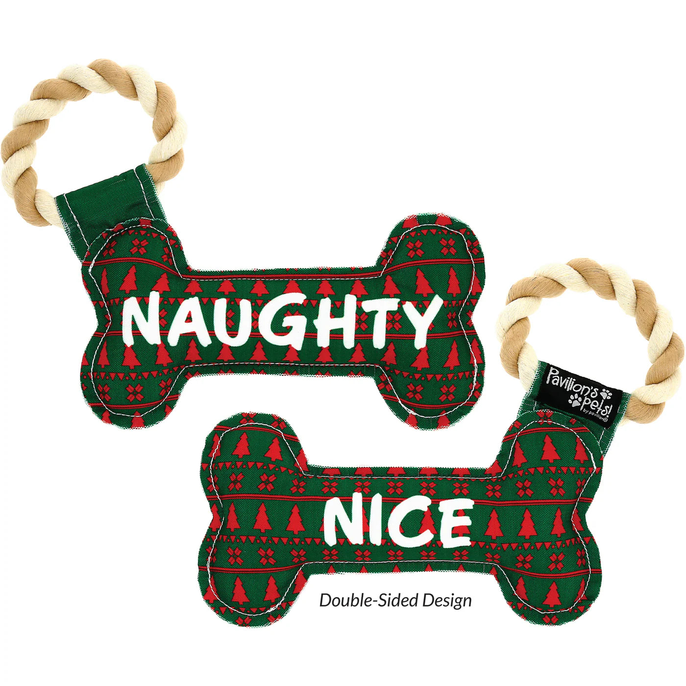 Pavilion Naughty or Nice Canvas Dog Toy