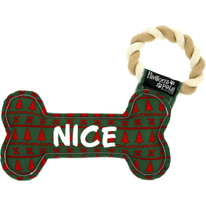 Pavilion Naughty or Nice Canvas Dog Toy