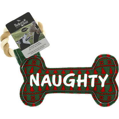 Pavilion Naughty or Nice Canvas Dog Toy