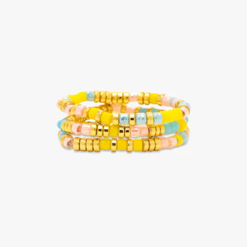 Pura Vida Neon Seed Bead Stretch Ring MULTI