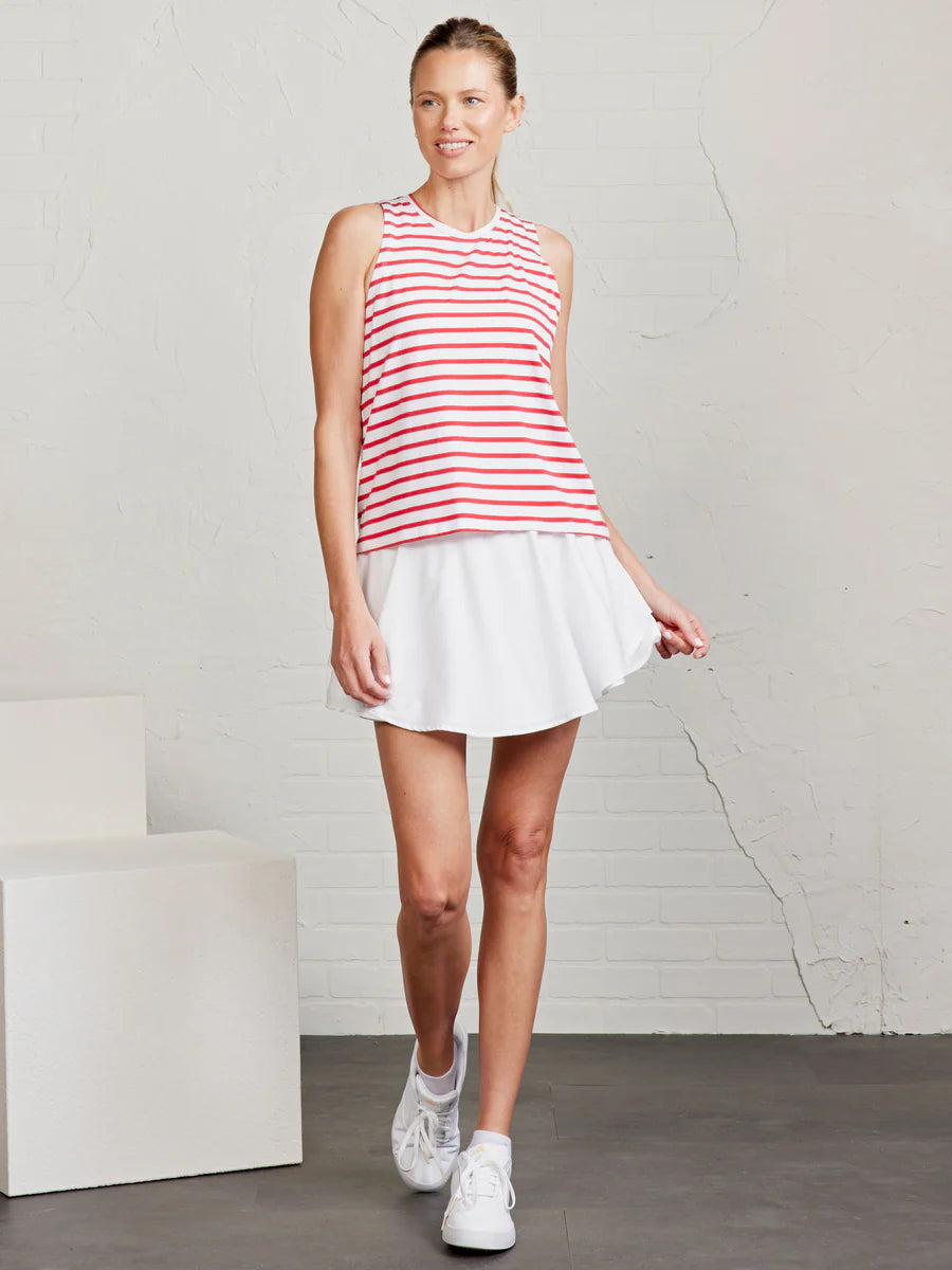 Tasc W All Day Tank WHITE/RACING RED