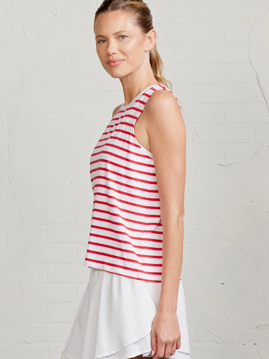 Tasc W All Day Tank WHITE/RACING RED