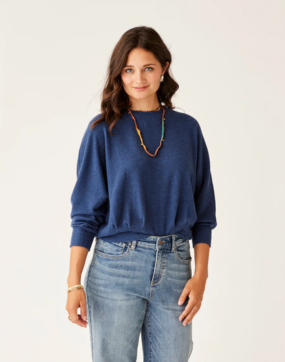 Carve Designs W Anneke Dolman Sweater NAVY HEATHER