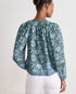 Vineyard Vines W LS Popover Top EDIE FLORAL BALSAM