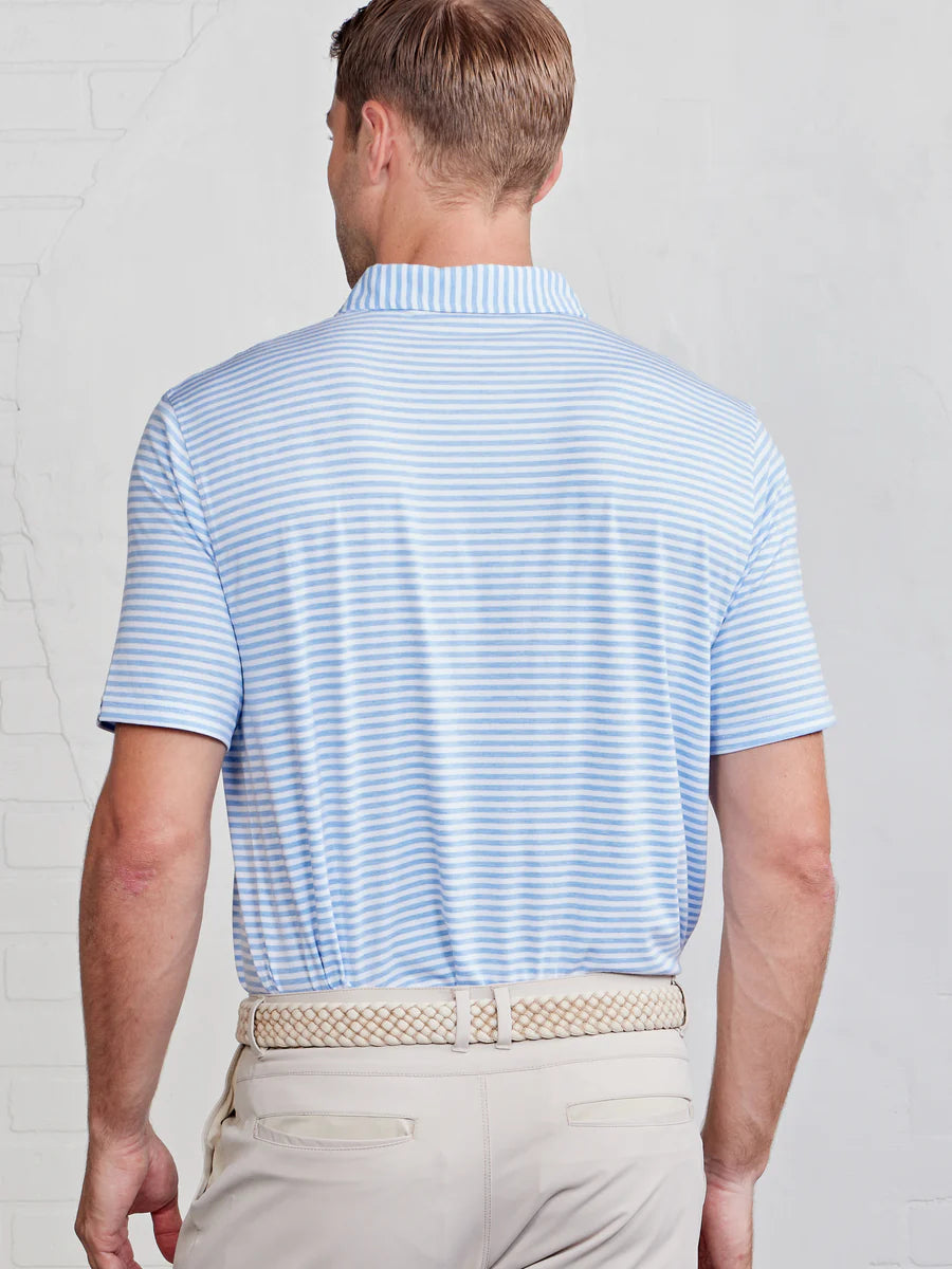 Tasc M Cloud Polo AIR STRIPE POLAR HEATHER WHITE