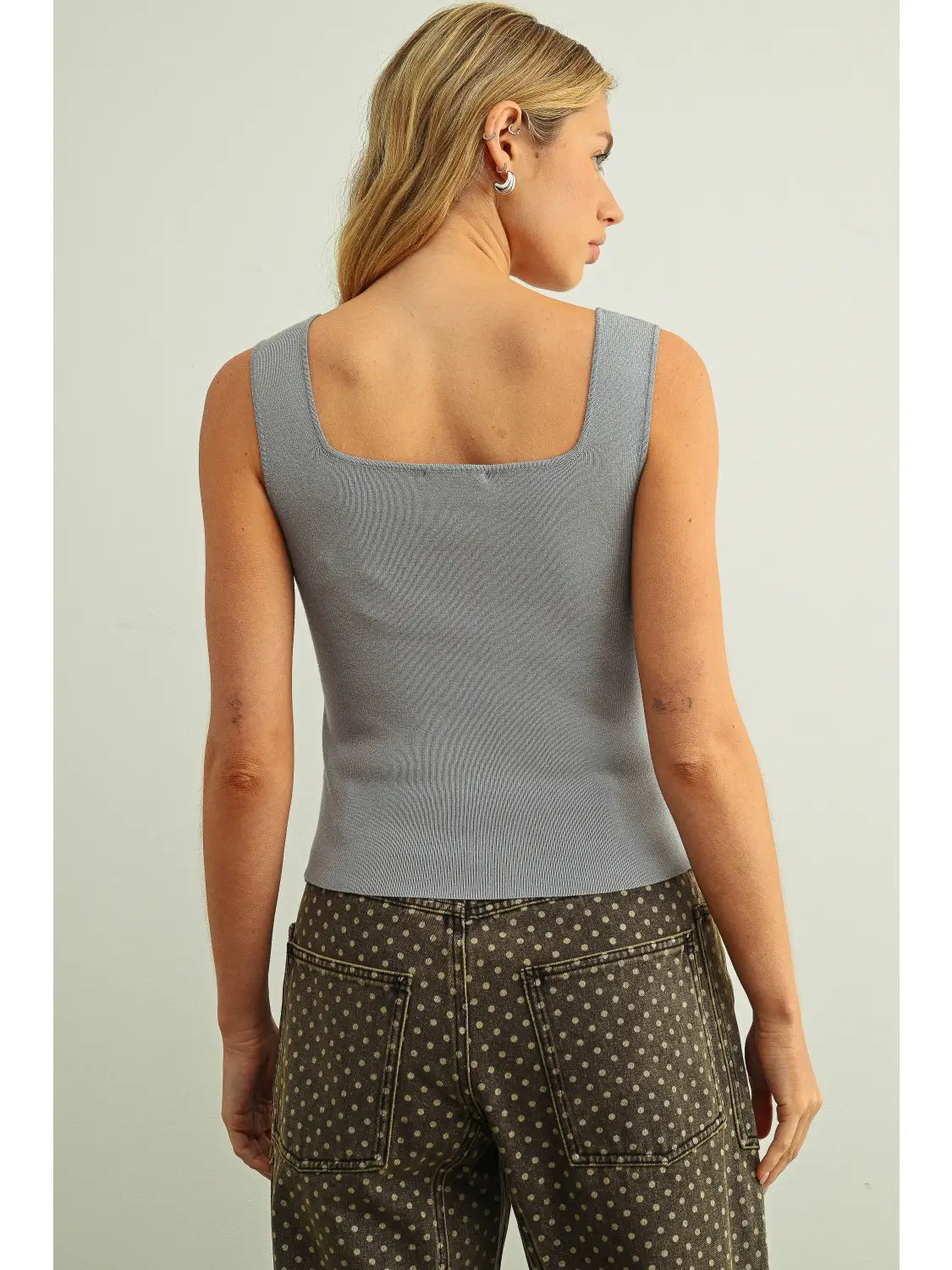 Miou Muse W Ribbed Knit Tank Top CLOUD BLUE