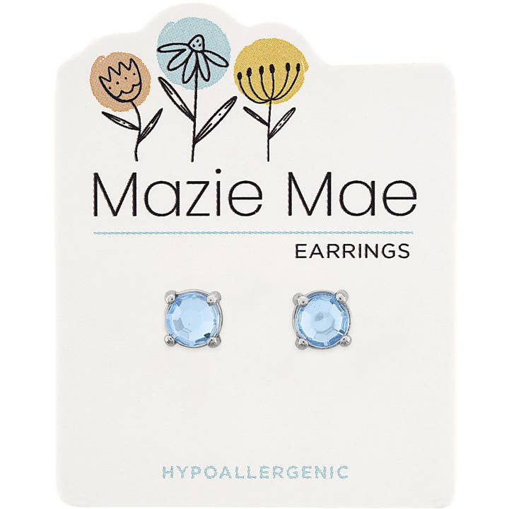 Mazie Mae Sapphire Solitaire Studs SILVER