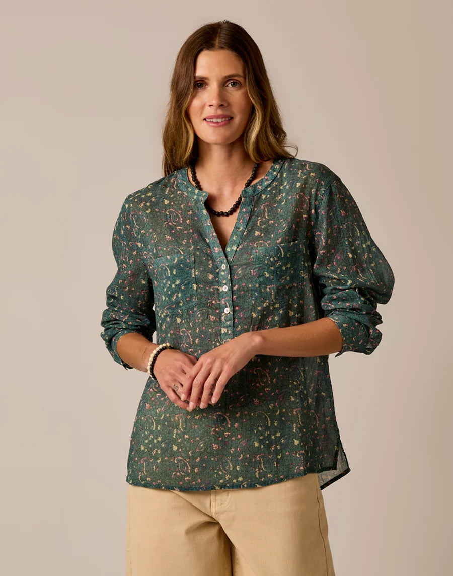 Carve Designs W Dylan Gauze Shirt LAUREL BANDANA