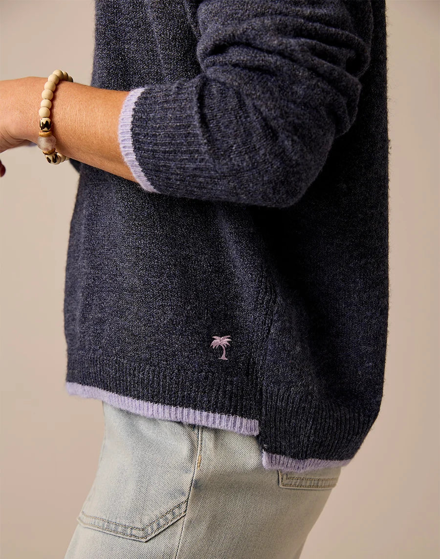 Carve Designs W Drue Fuzzy Sweater NAVY / DARK DAWN