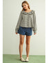 Miou Muse W LS Mini Gingham Ruffled Collar Blouse OLIVE