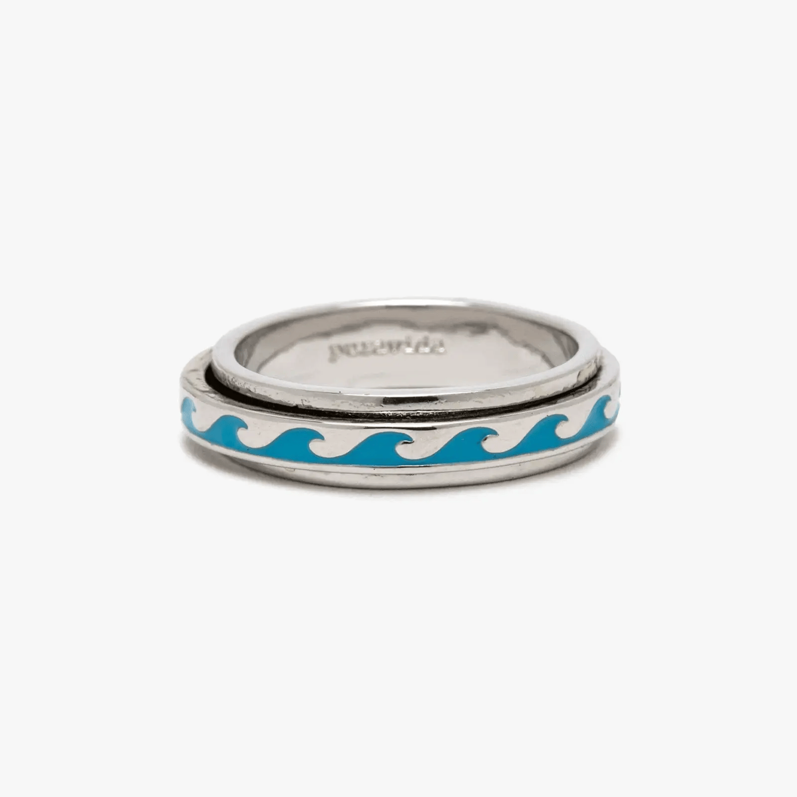 Pura Vida Enamel Wave Fidget Ring SILVER
