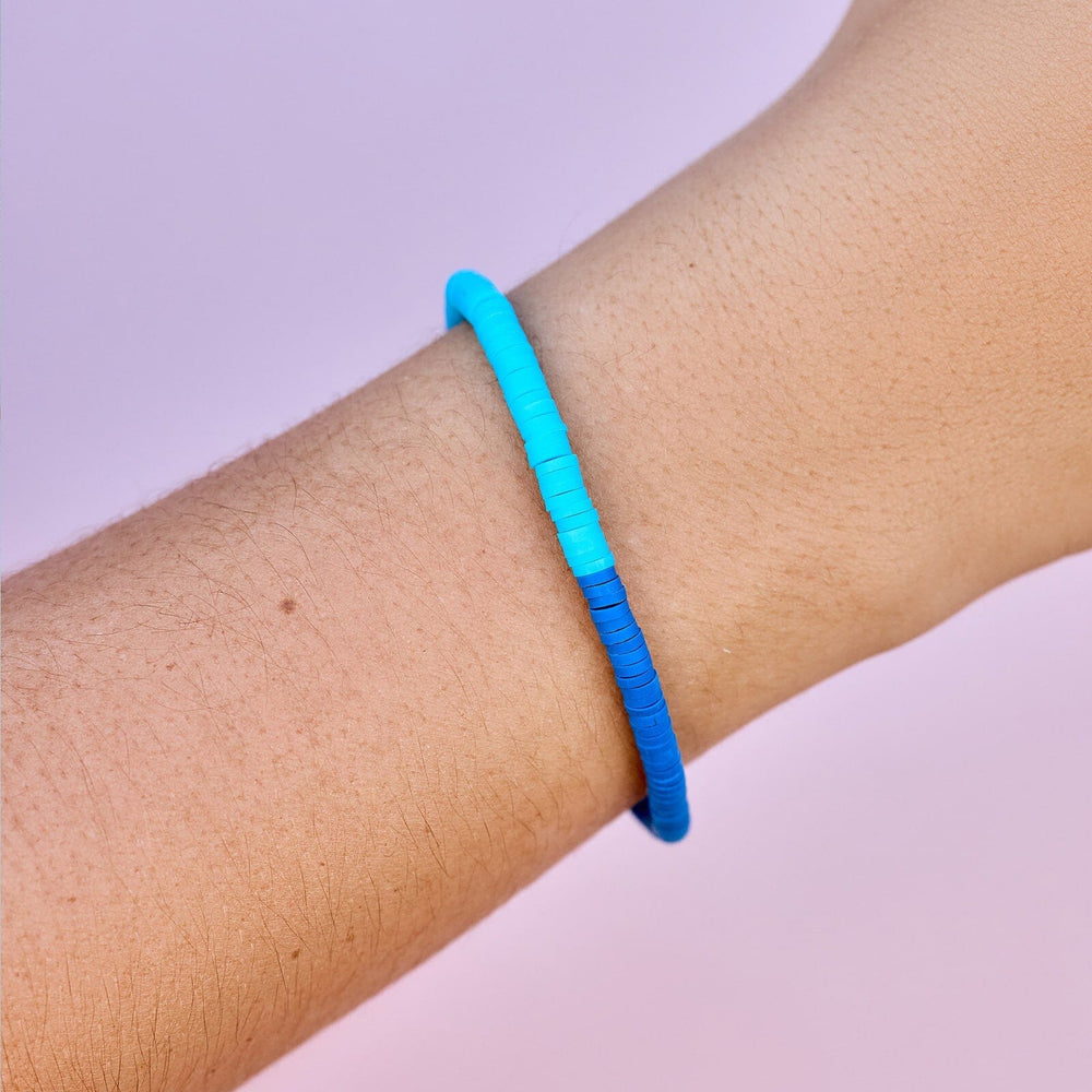 Pura Vida Vinyl Disc Stretch Bracelet BLUEBELL