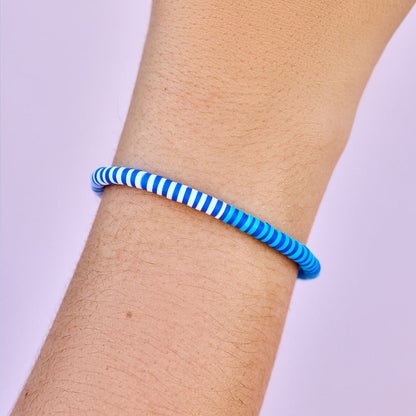 Pura Vida Vinyl Disc Stretch Bracelet CORNFLOWER