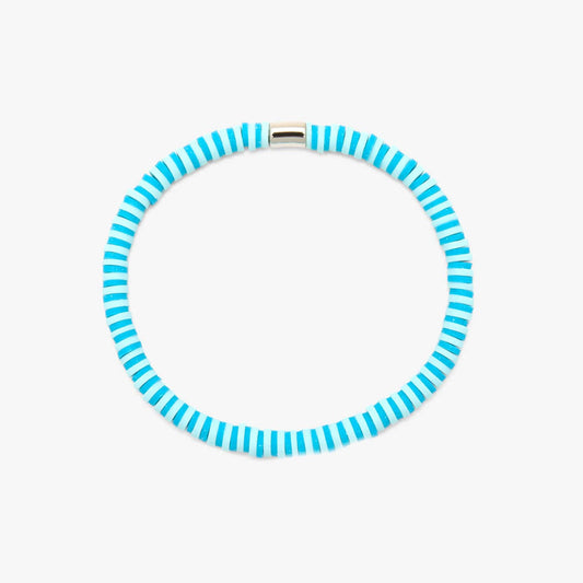 Pura Vida Vinyl Disc Stretch Bracelet CANAL BLUES