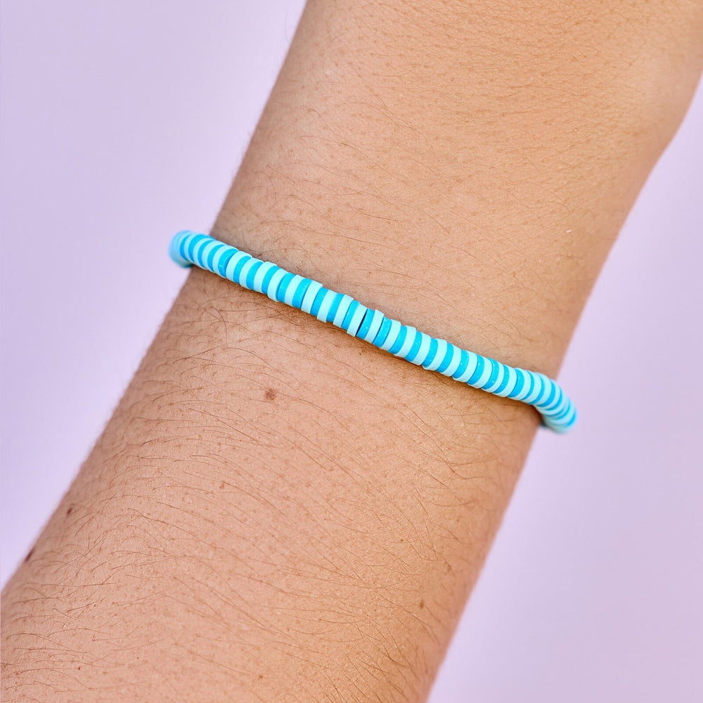 Pura Vida Vinyl Disc Stretch Bracelet CANAL BLUES