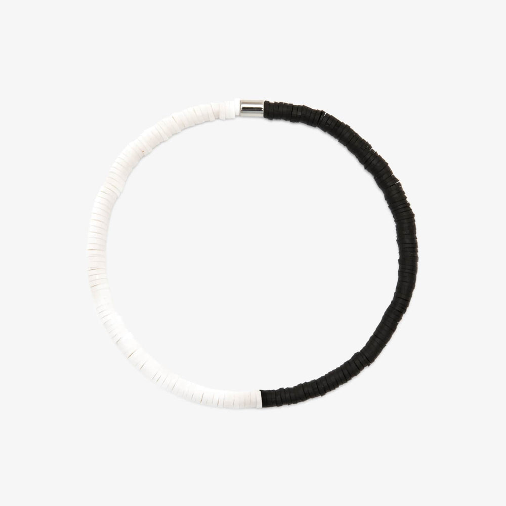 Pura Vida Vinyl Disc Stretch Anklet BLACK/WHITE