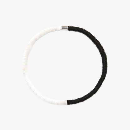 Pura Vida Vinyl Disc Stretch Anklet BLACK/WHITE