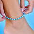 Pura Vida Vinyl Disc Stretch Anklet BLUE WAVE