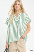 Umgee W Mixed Stripe Oversized Top MINT