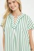 Umgee W Mixed Stripe Oversized Top MINT