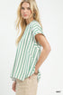 Umgee W Mixed Stripe Oversized Top MINT