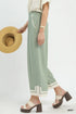 Umgee W Stripe Accent Linen Pant MINT