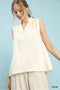 Umgee W Notch Neck Tank CREAM