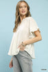 Umgee W Ruffle Sleeve V-Neck Flutter Top CREAM