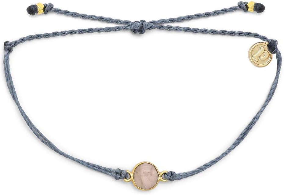 Pura Vida Gold Rose Quartz Bracelet DUSTY BLUE