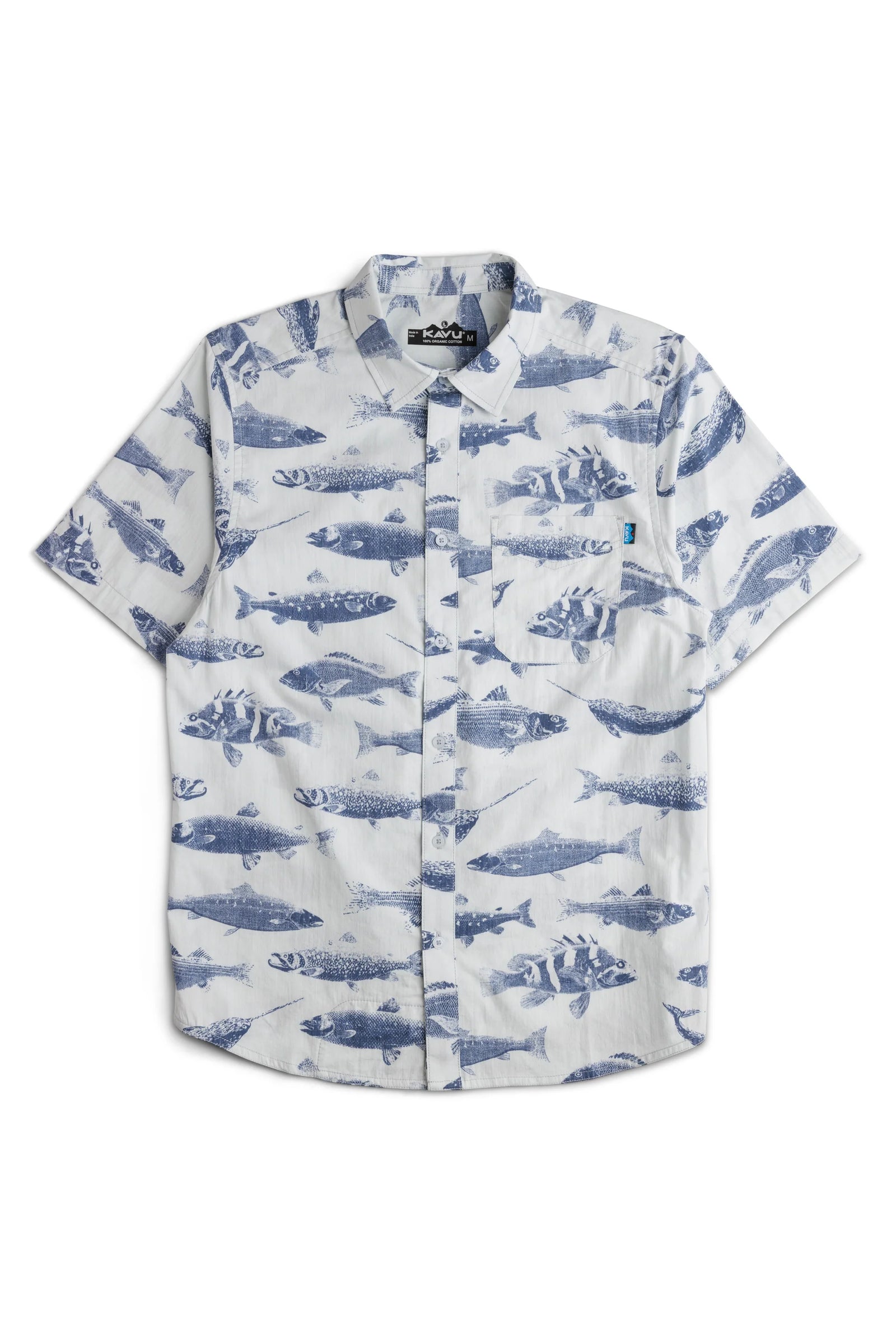 KAVU M SS Topspot Shirt BIG BLUE FISH