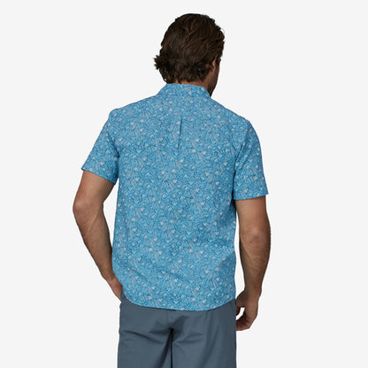 Patagonia M SS Go To Shirt BLOCK PARTY:LAGO BLUE