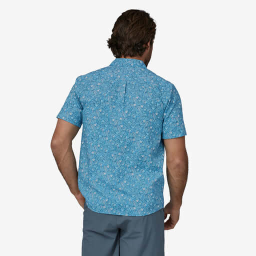 Patagonia M SS Go To Shirt BLOCK PARTY: LAGO BLUE