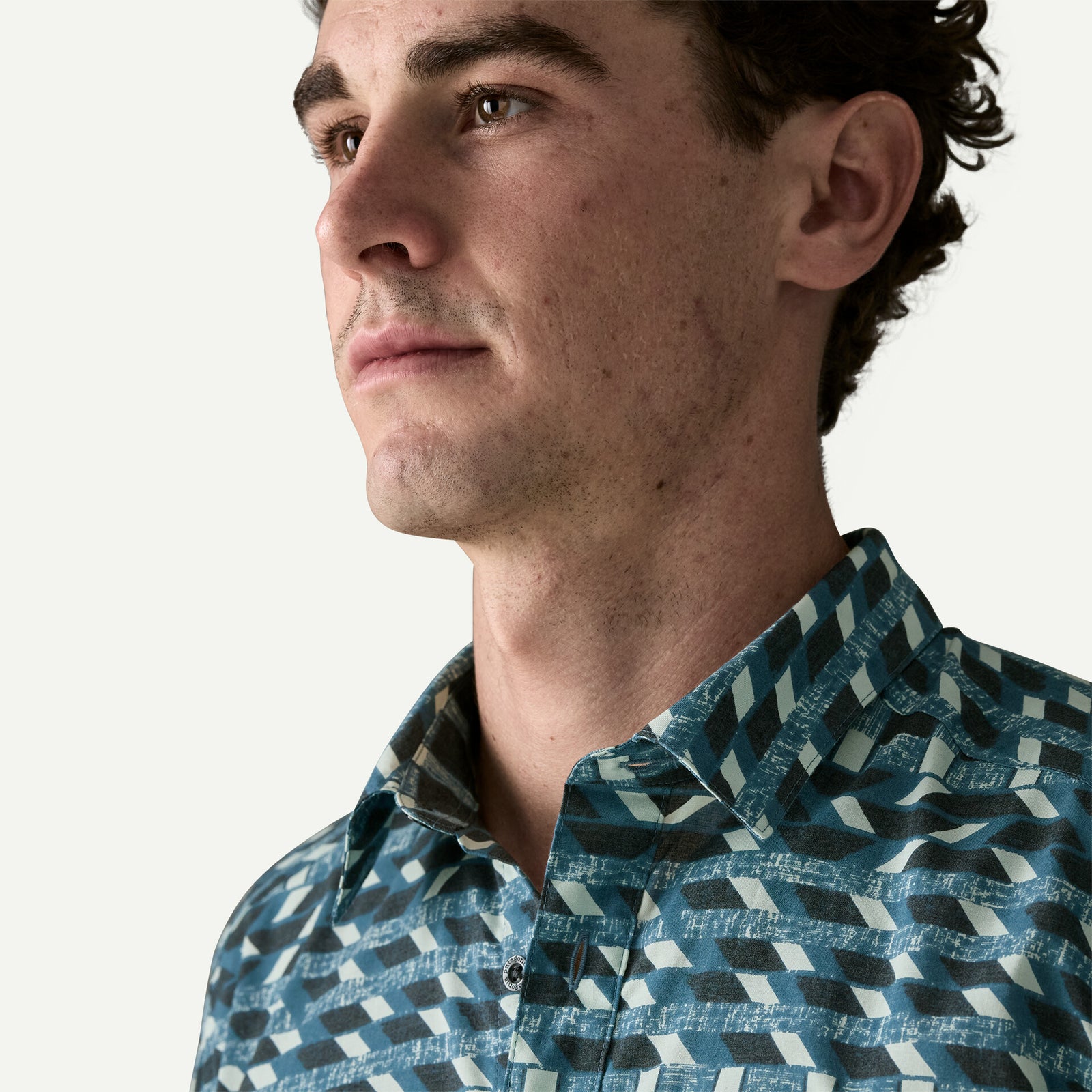 Patagonia M SS Go To Shirt CLIMBING STRIPE STILL BLUE