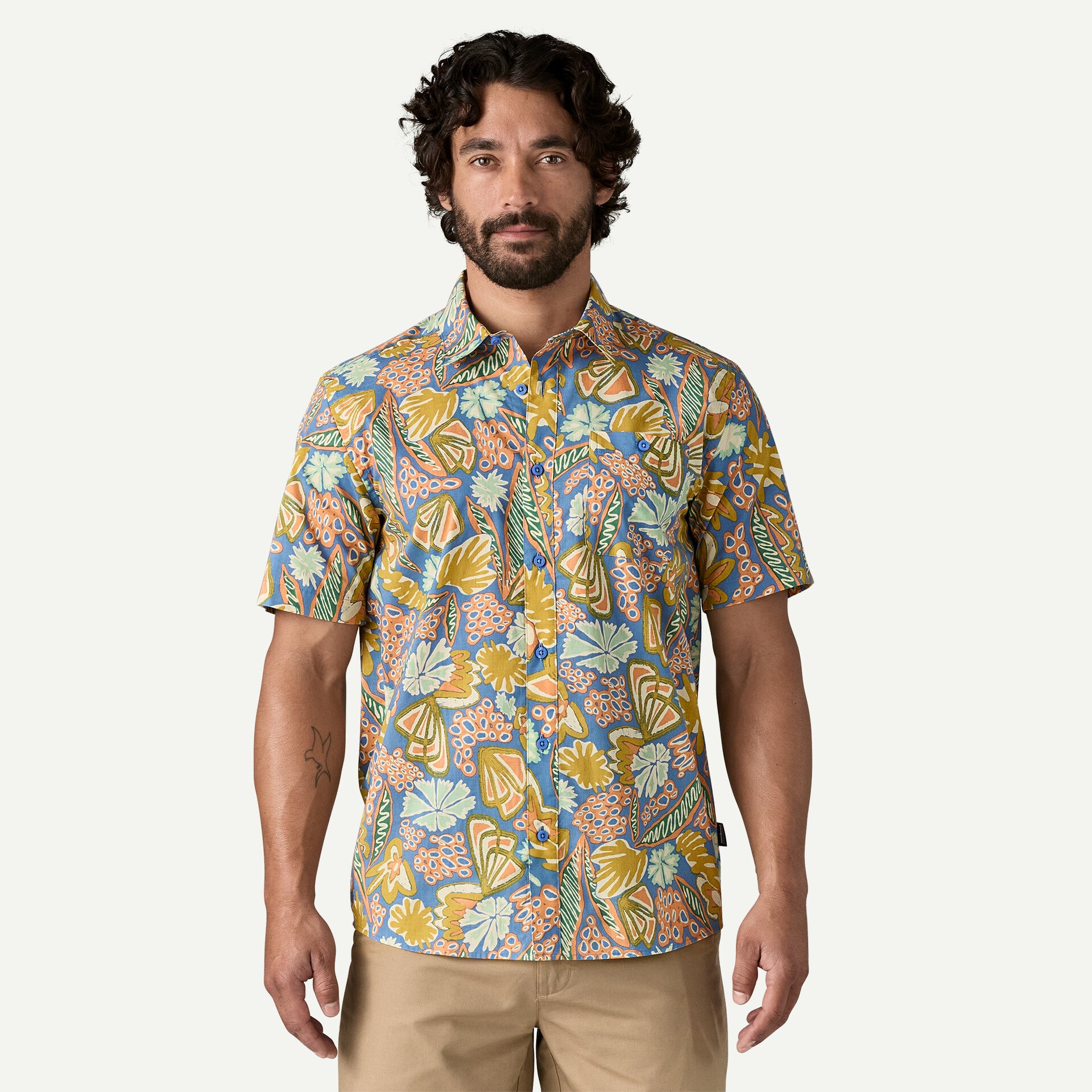 Patagonia M SS Go To Shirt FLOURISH ABUNDANT BLUE
