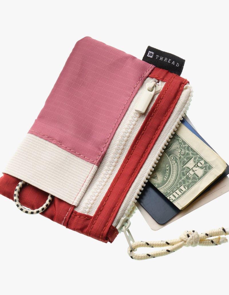 Thread Color Block Pouch Wallet MULTI