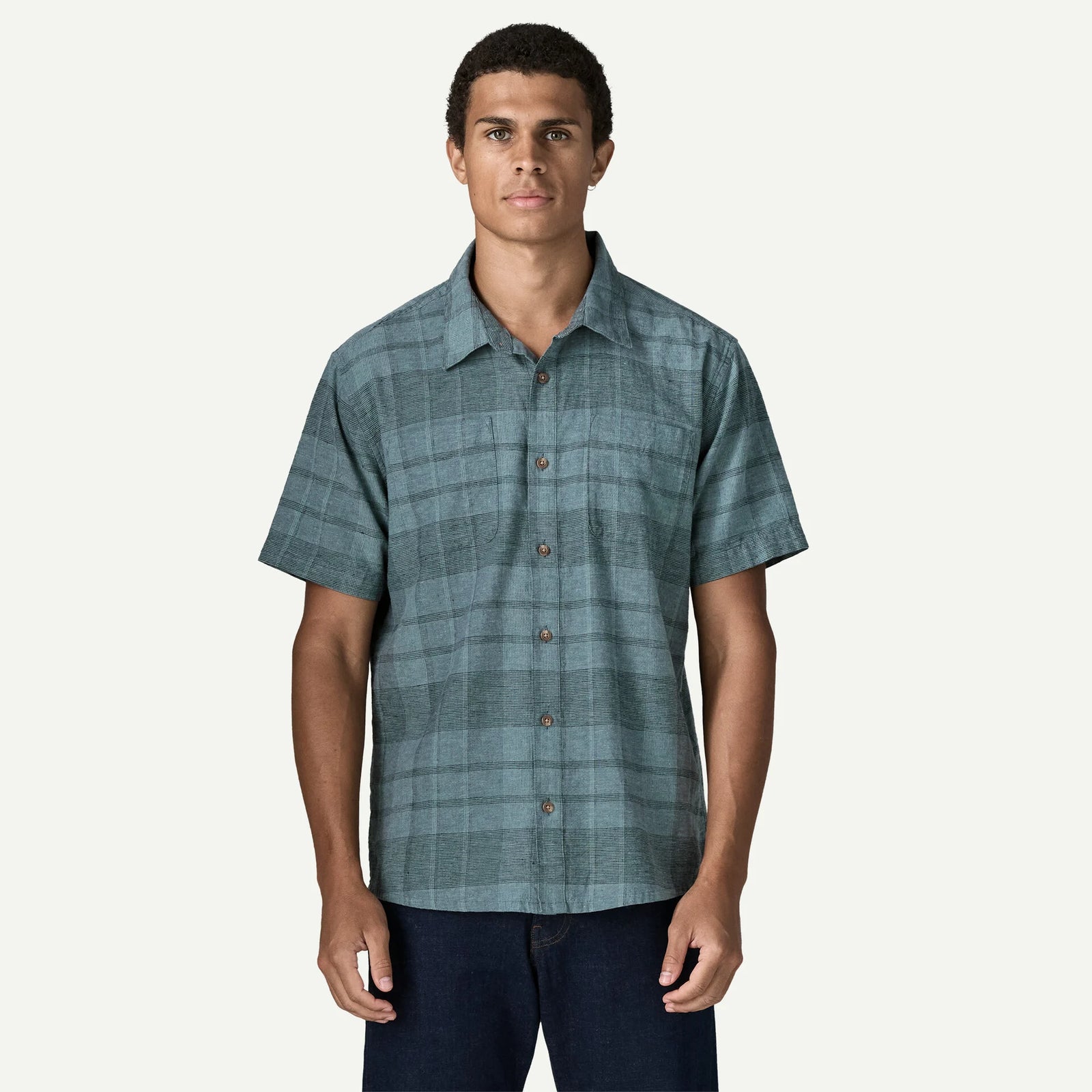 Patagonia M SS Back Step Shirt SHORE PLAID SUMMIT