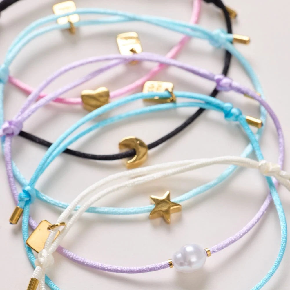 Pura Vida Lydia Heart Charm Bracelet BLACK