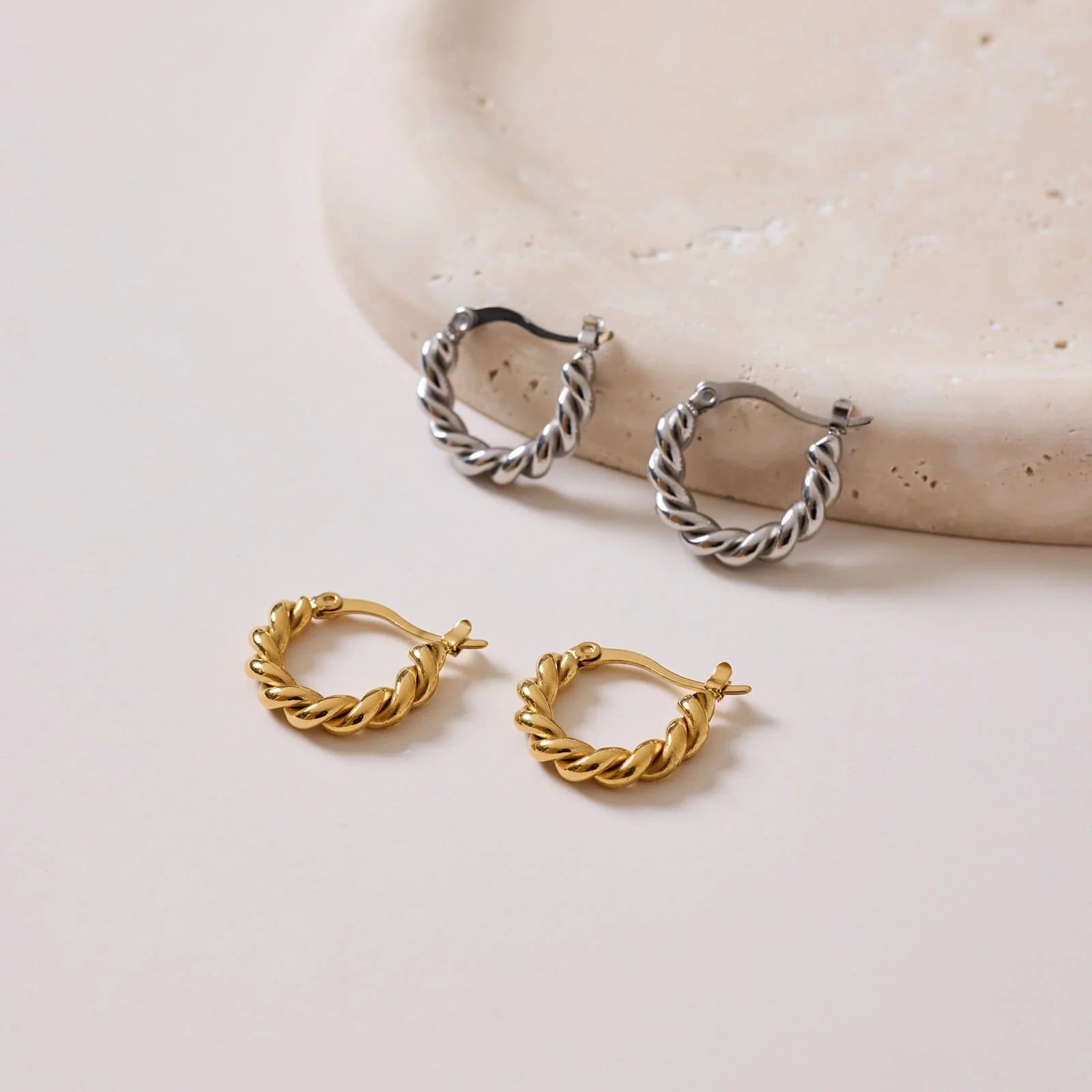 Pura Vida Twisted Dome Hoop Earrings GOLD