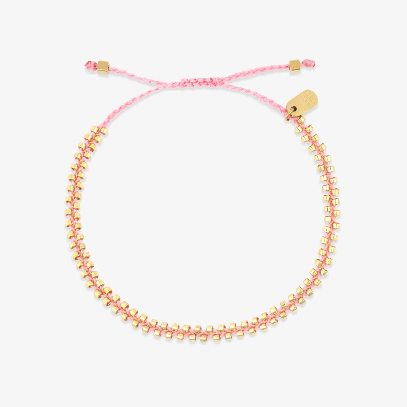 Pura Vida Goldie Woven Seed Bead Bracelet PINK