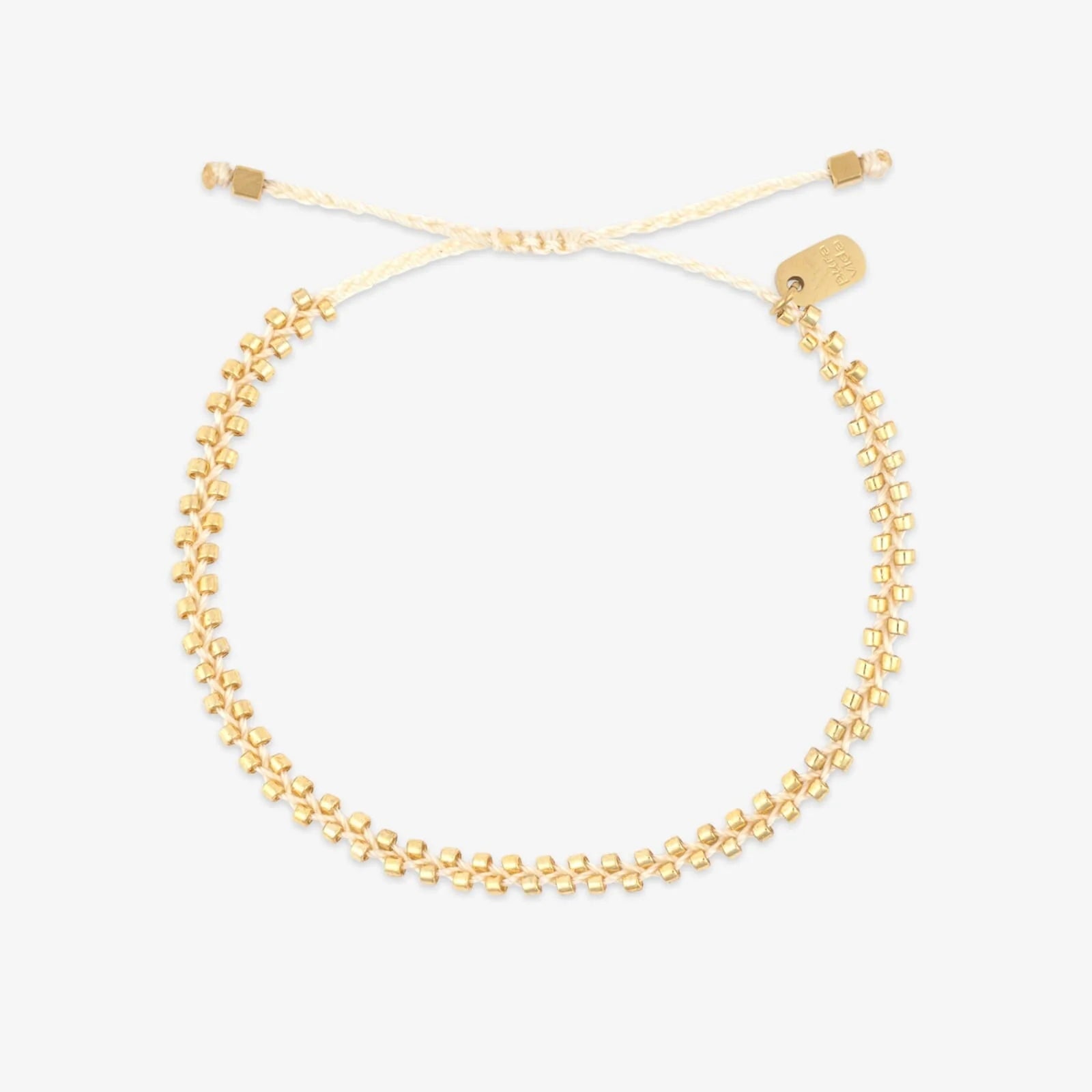 Pura Vida Goldie Woven Seed Bead Bracelet WHITE