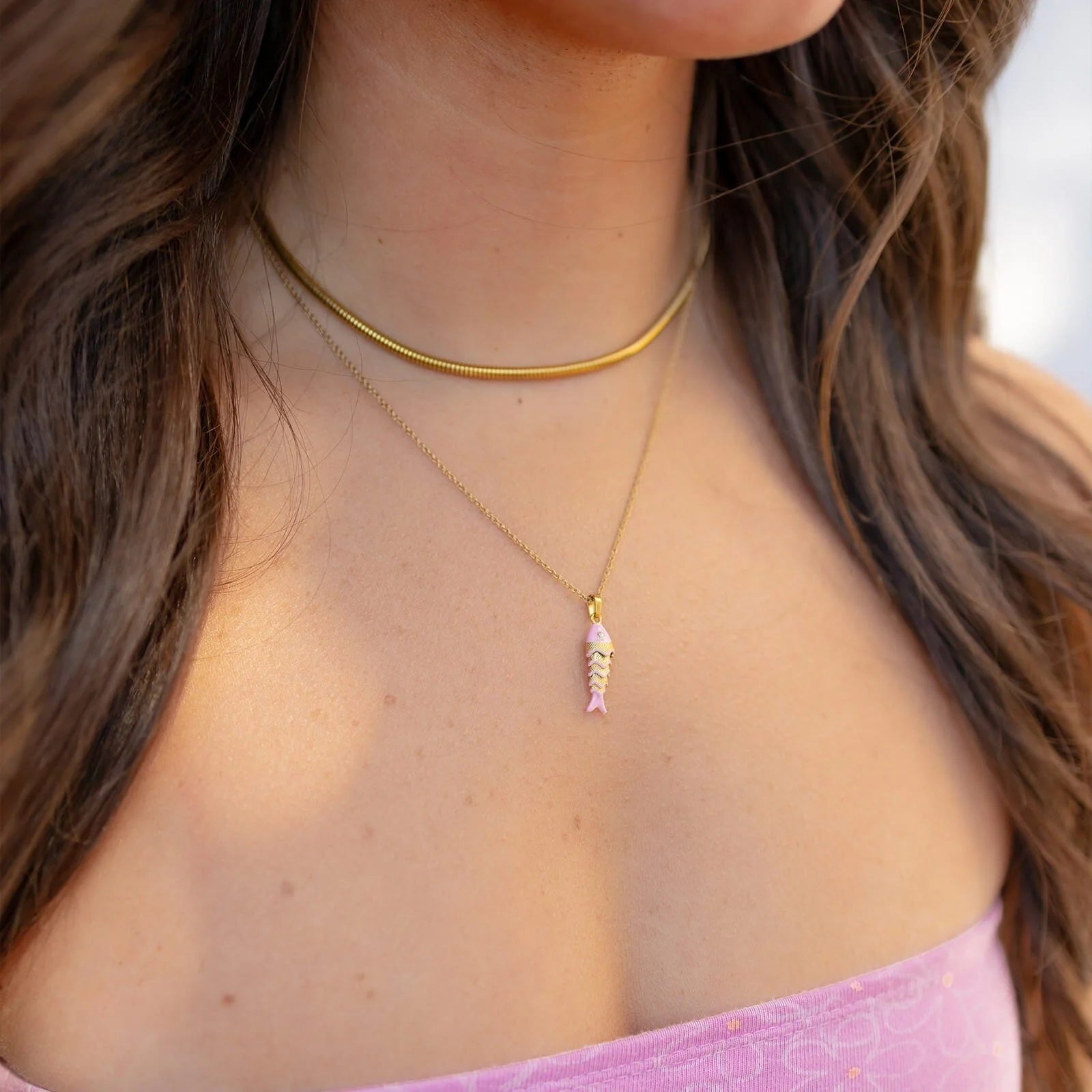 Pura Vida Koi Fish Pendant Necklace GOLD