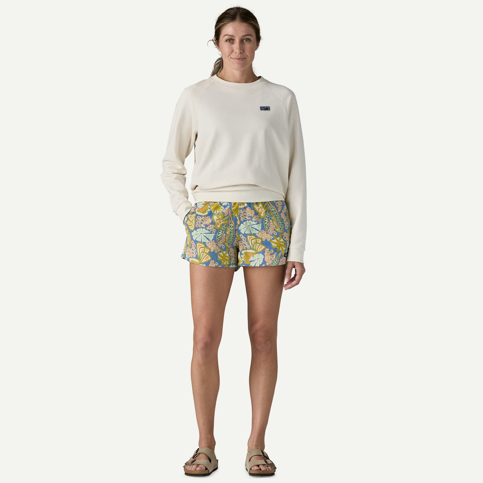 Patagonia W Barely Baggies Shorts FLOURISH: ABUNDANT BLUE