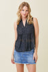 Mystree W Chiffon Crinkle Tank BLACK