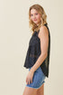 Mystree W Chiffon Crinkle Tank BLACK