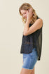 Mystree W Chiffon Crinkle Tank BLACK