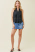 Mystree W Chiffon Crinkle Tank BLACK